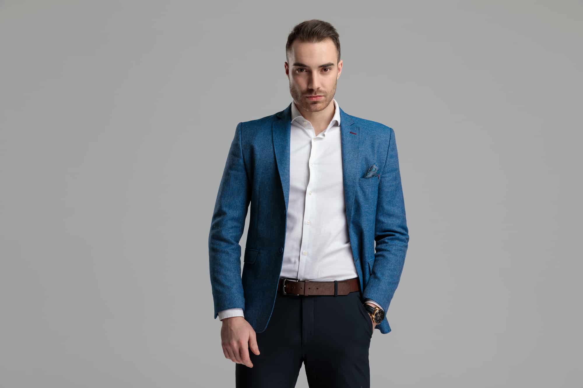 Is it OK to wear a blue blazer with black slacks? - Quora