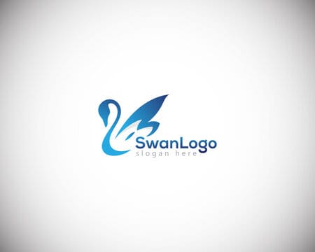 swan logo creative color design template